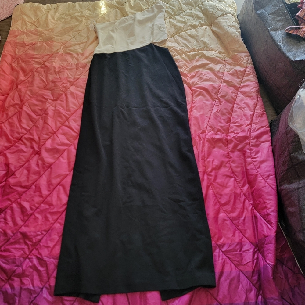 Calvin Klein Black and White Long Dress